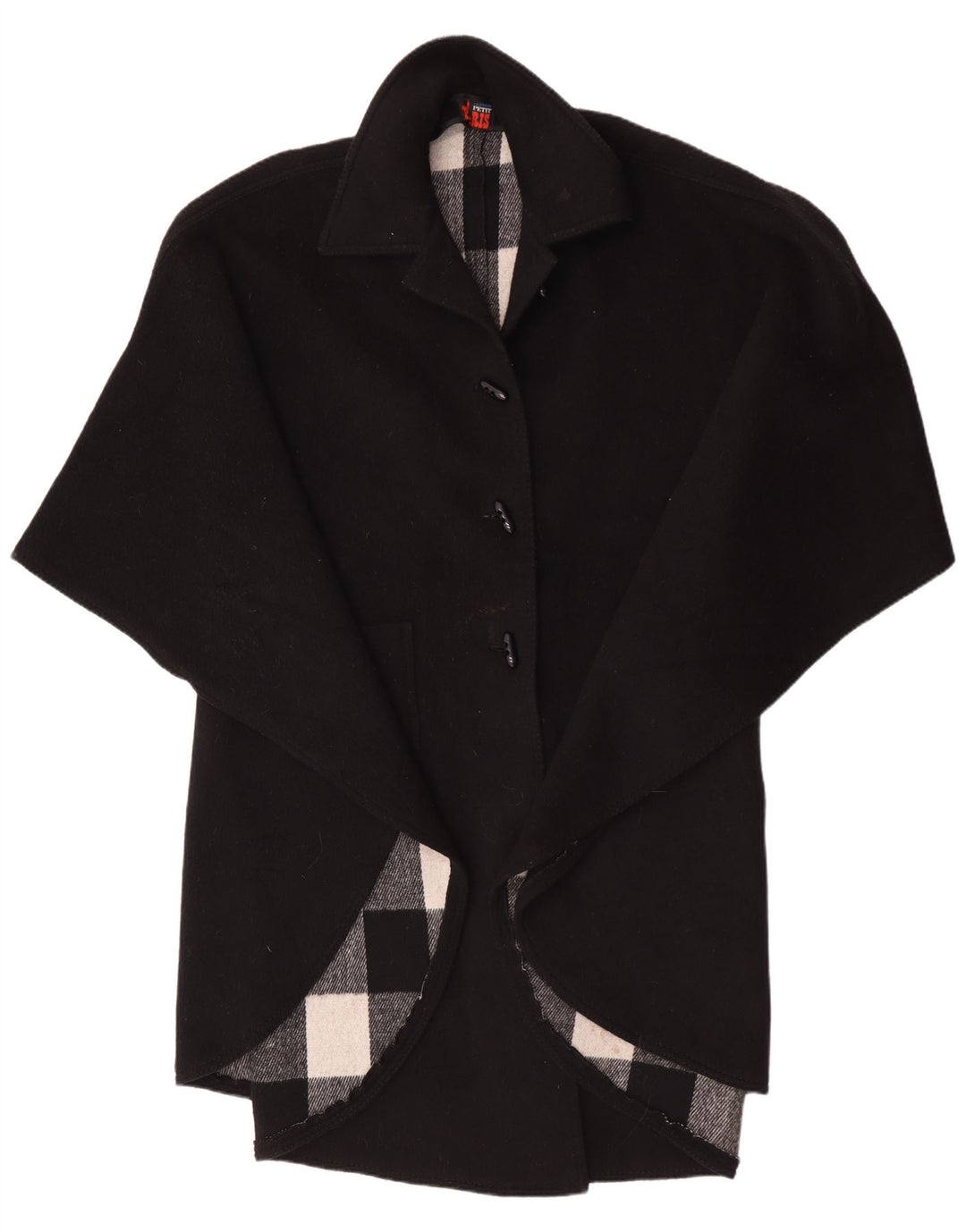 Althof Petit Paris Dame Poncho Frakke EU 38 Medium Sort Uld