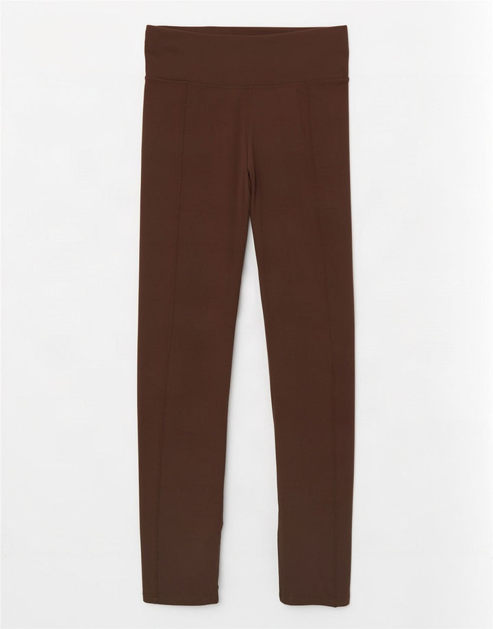 Nike Dame Dri Fit Leggings UK 12 Medium Brun Polyester