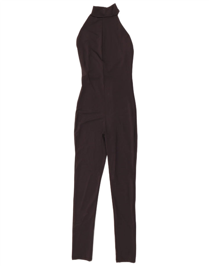 Zara Dame Halter Jumpsuit UK 12 Medium Sort Polyamid