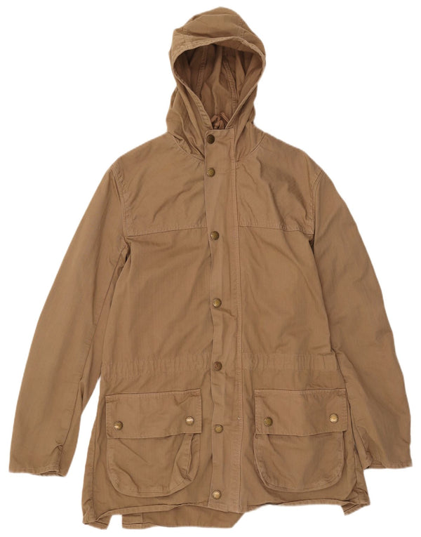 Barbour Herre Hooded Parka Jacket UK 38 Medium Beige Bomuld