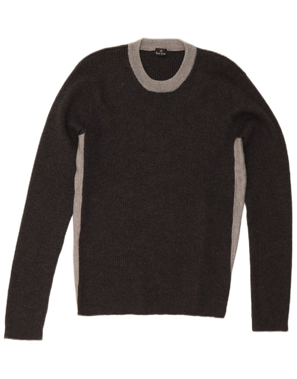 Paul Smith sweater med rund hals til kvinder UK 12 Medium Grey Colourblock
