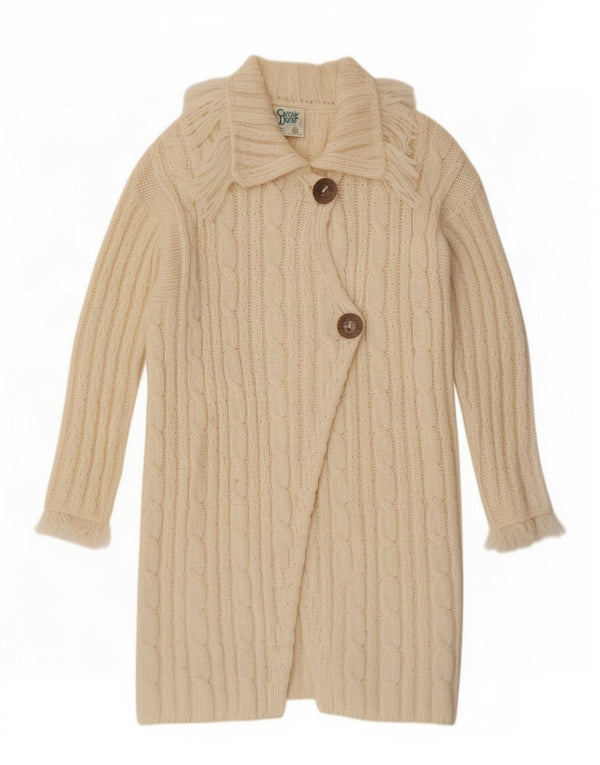 Carraig Donn Dame Longline Cardigan Sweater UK 18 XL Beige Uld