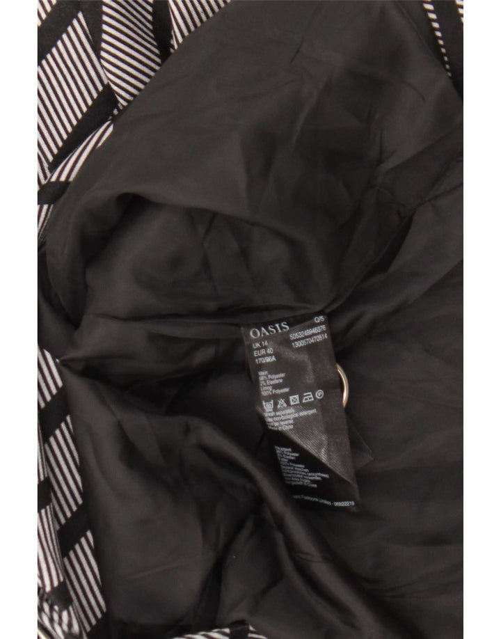 Oasis Dame 1-knaps blazerjakke UK 14 mellemgrå stribet polyester