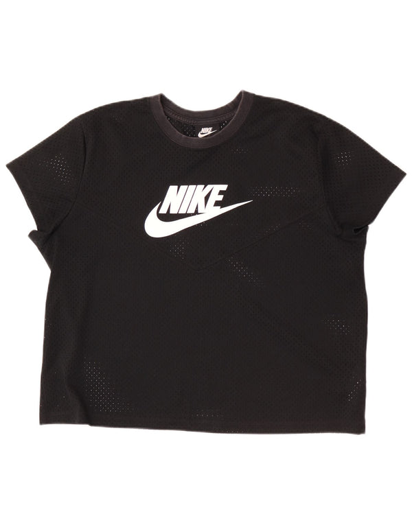 Nike Grafisk T-Shirt Top UK 18 XL sort polyester