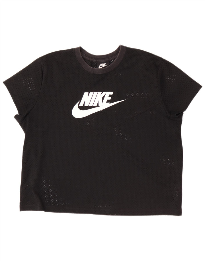 Nike Grafisk T-Shirt Top UK 18 XL sort polyester