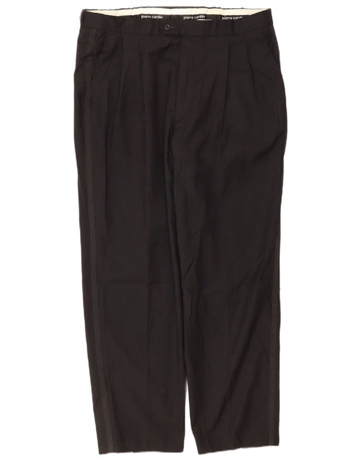 Pierre Cardin Herre Pegged Suit Bukser W38 L29 Sort Uld