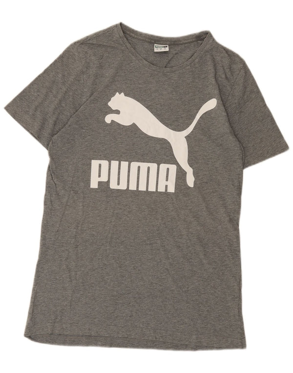 Puma Herre grafisk T-shirt Top Medium Grey Flecked