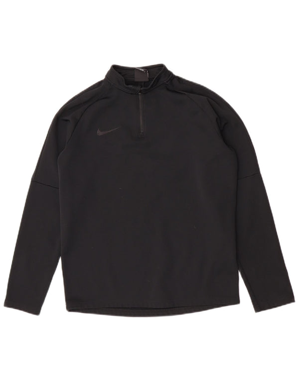 Nike Boys Dri Fit Sweatshirt Jumper med lynlås 12-13 år Stor Sort