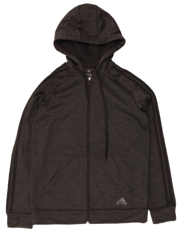 Adidas Dame Climawarm Hættetrøje Sweater med lynlås UK 12/14 Medium Grey Polyester