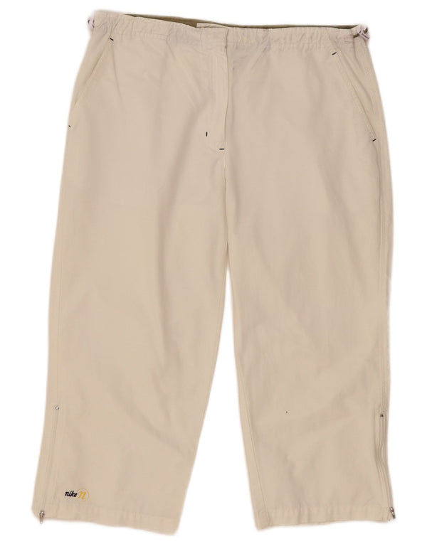 Nike Lige Capri-bukser til kvinder US 8/10 Medium W28 L20 Hvid Bomuld