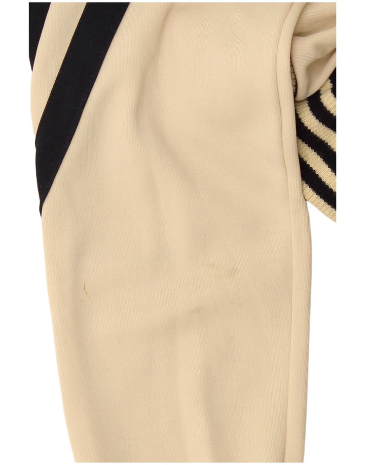 Vintage dame træningsdragt topjakke UK 14 Medium Beige Colourblock