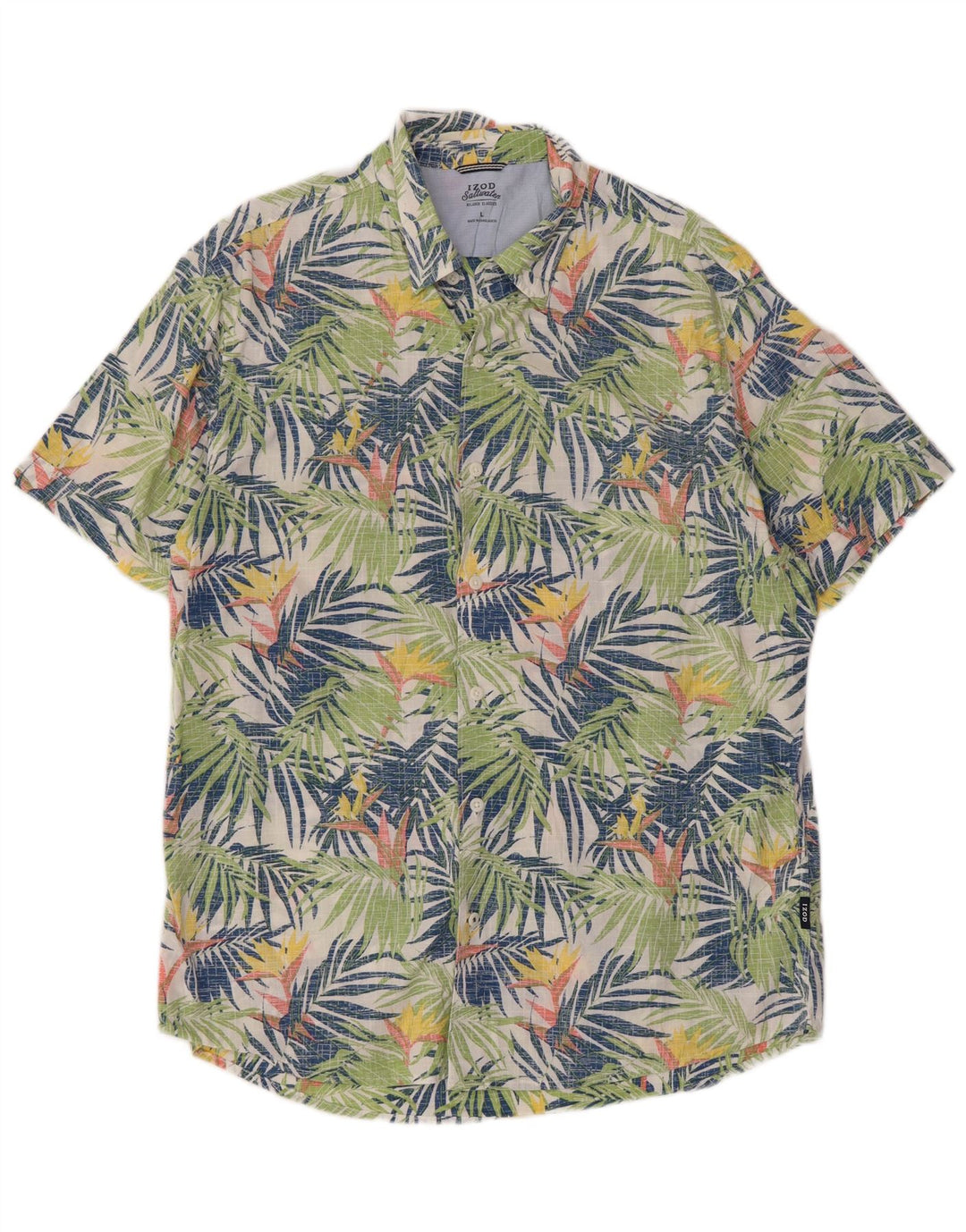 Izod Herre saltvand kortærmet skjorte stor flerfarvet blomsterbomuld