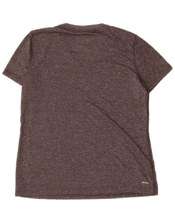 Adidas Dame T-Shirt Top UK 18 XL Grå Flecked Polyester