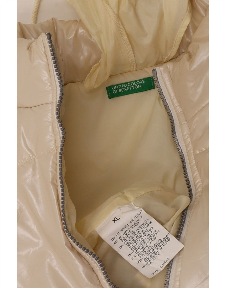 Benetton Polstret Damejakke UK 18 XL Beige Polyamid