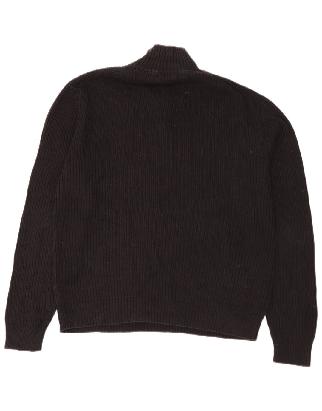 Calvin Klein Herre Zip Neck Jumper Sweater Stor Sort Bomuld