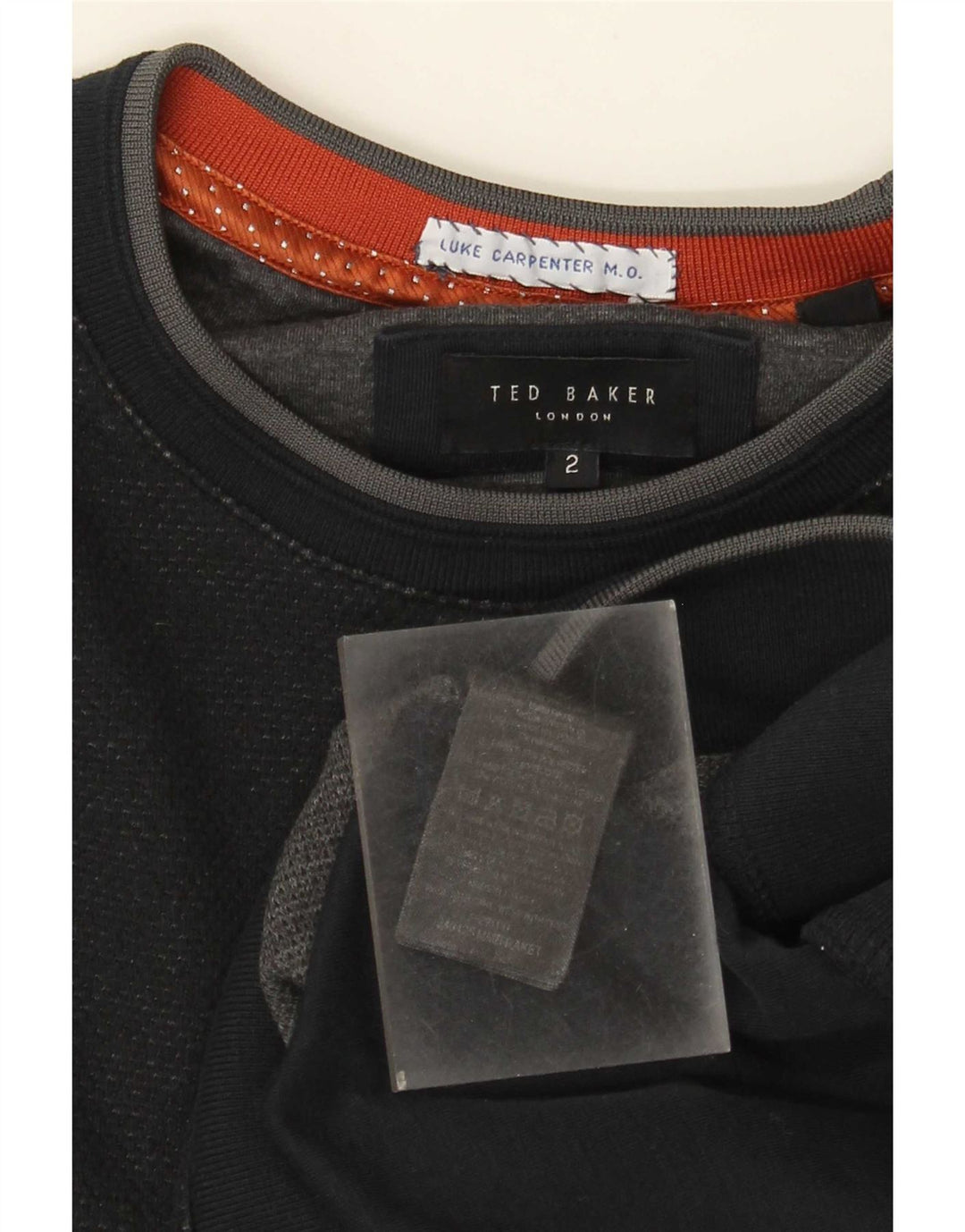 Ted Baker Herre Sweatshirt Jumper Størrelse 2 Small Navy Blue Colourblock