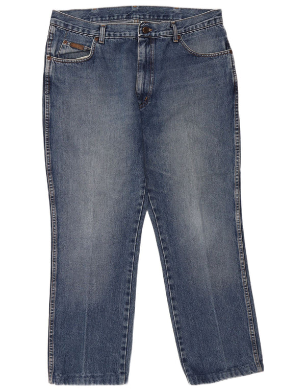 Wrangler Herre Texas Straight Jeans W38 L30 Blå Bomuld