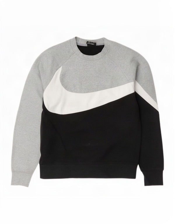 Nike Mens Graphic Sweatshirt Jumper Medium Black Colourblock Cotton