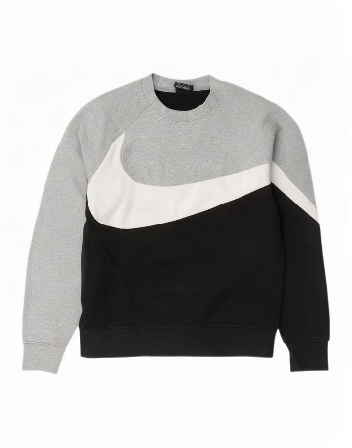 Nike Herre grafisk sweatshirt Jumper Medium Sort Colourblock Bomuld