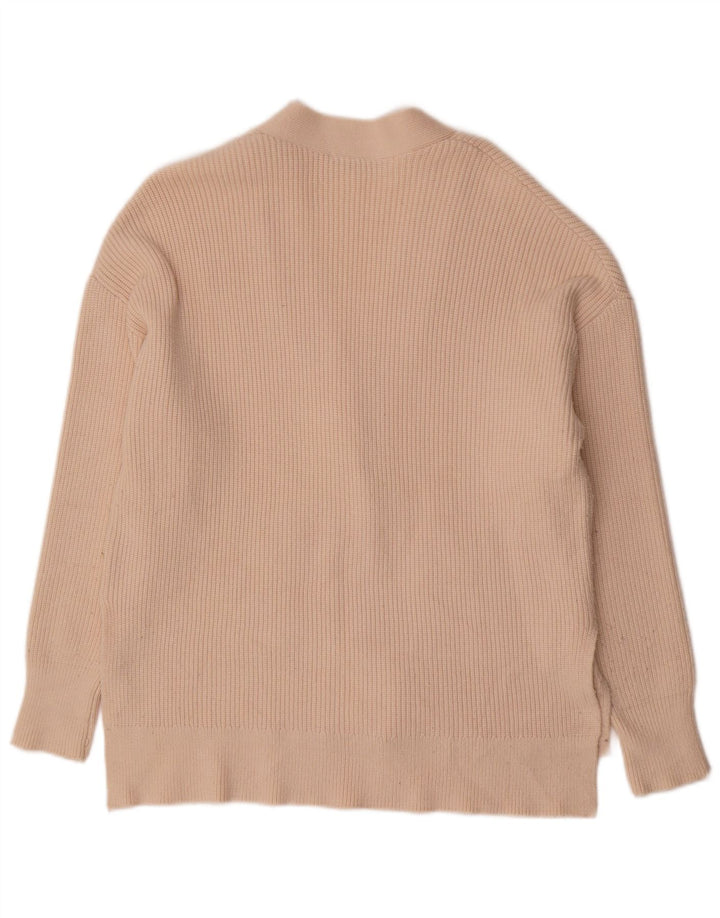 Zara Dame Oversized Cardigan Sweater UK 10 Small Beige