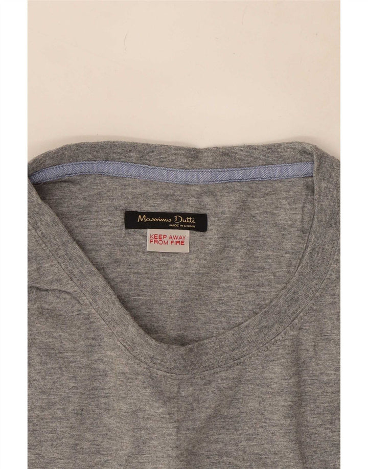 Massimo Dutti Herre T-Shirt Top Medium Grå