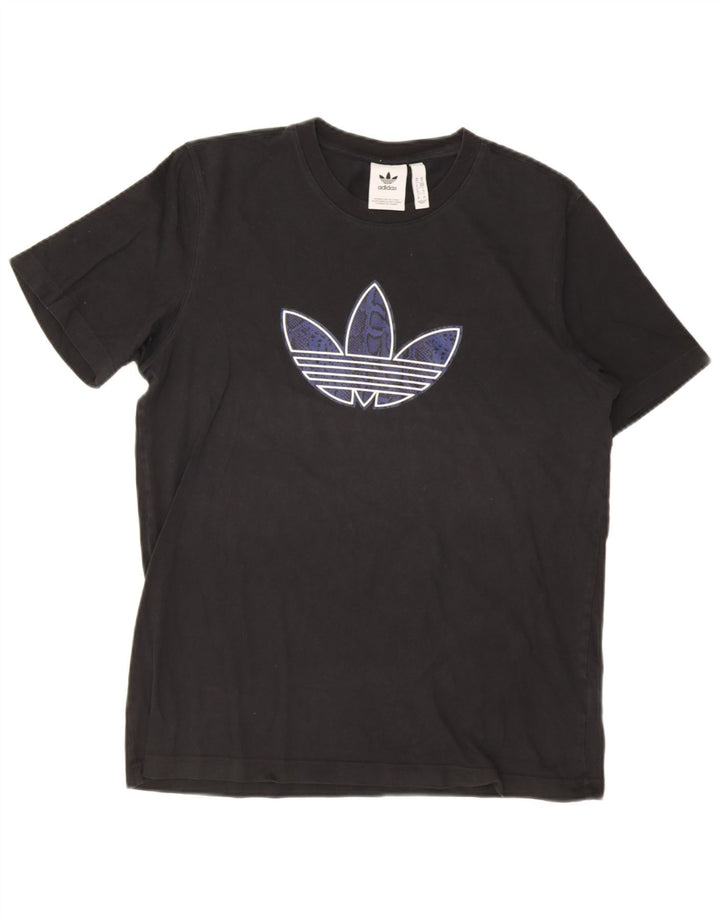 Adidas Herre grafisk T-shirt Top Medium Sort Bomuld