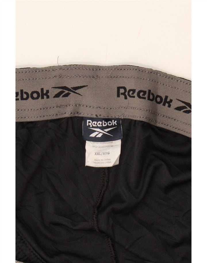 REEBOK Mens Sport Shorts 2XL Black Colourblock Polyester Vintage Reebok and Second-Hand Reebok from Messina Hembry 