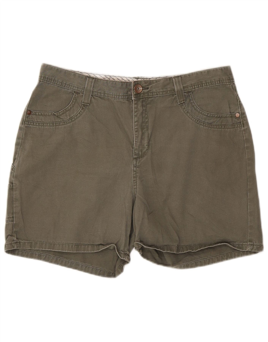 LEE Cargo Shorts til kvinder US 12 Large W32 Khaki Cotton