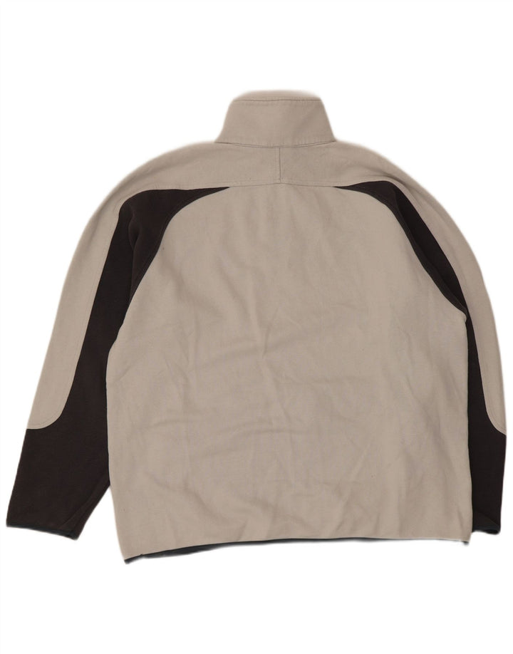 Champion Herre Zip Neck Sweatshirt Jumper Large Grå Colourblock