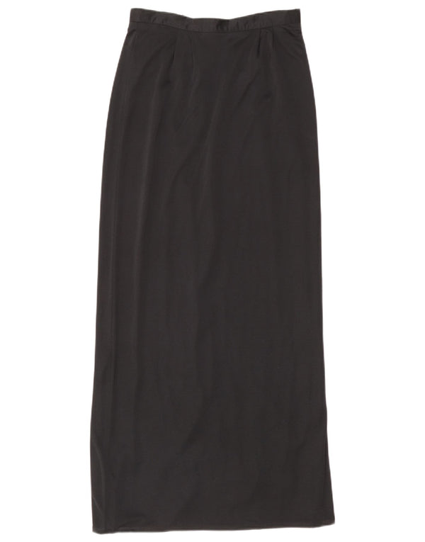 Vintage kvinders højtaljede Maxi-nederdel IT 38 XS W25 Grå polyester