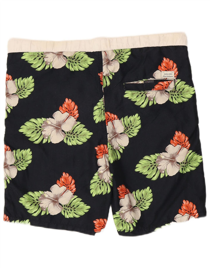 JACK & JONES Badeshorts til mænd Medium Black Floral Polyester