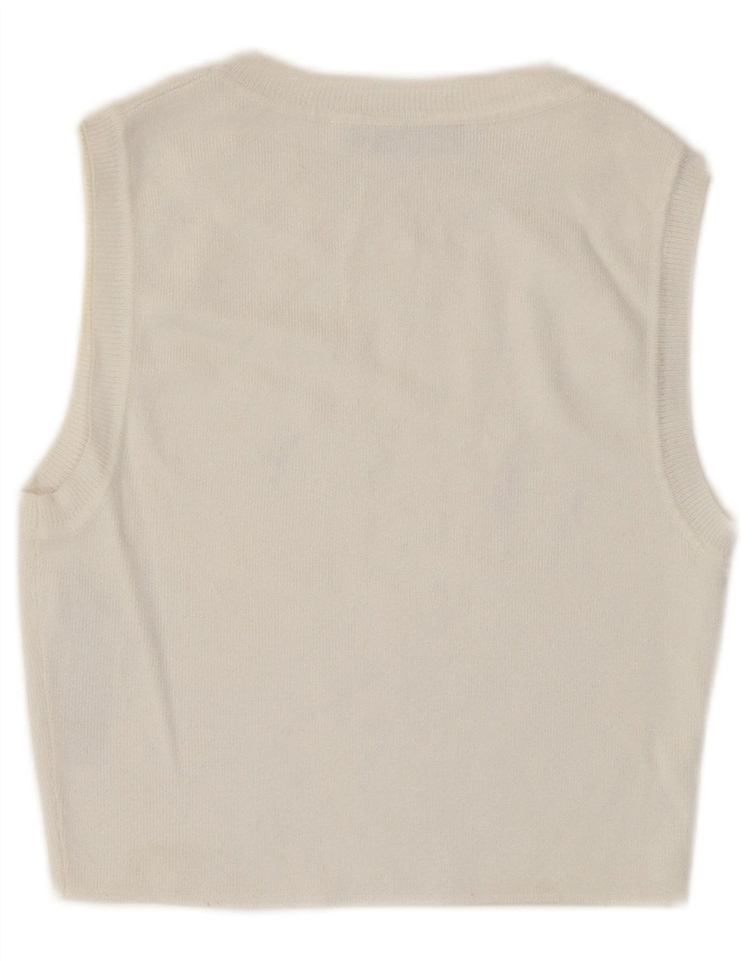Zara Dame Ærmeløs Crop Top UK 12 Medium White Viscose