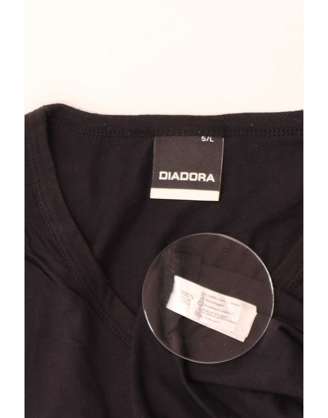 Diadora Herre T-Shirt Top Stor Sort Bomuld