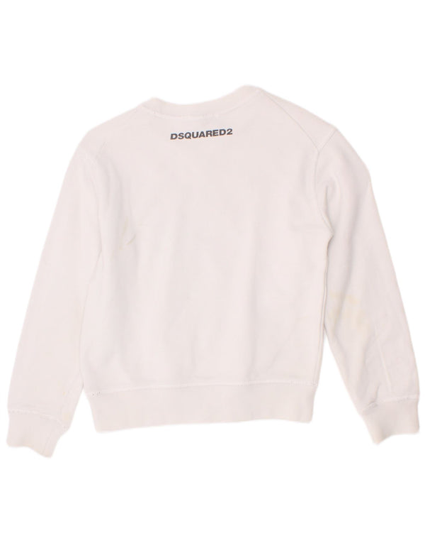 Dsquared2 piger grafisk sweatshirt jumper 5-6 år hvid bomuld