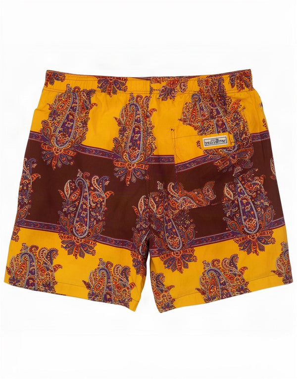 Allen Cox Badeshorts til mænd 2XL Gul Paisley Bomuld