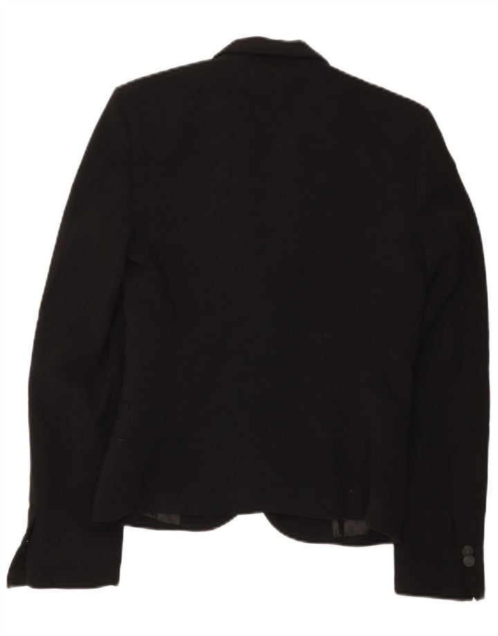Zara Dame 1 Knap Blazer Jacket UK 6 XS Sort