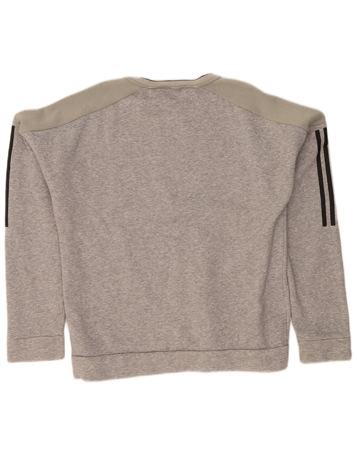 Adidas Herre Sweatshirt Jumper Small Grå Colourblock Bomuld