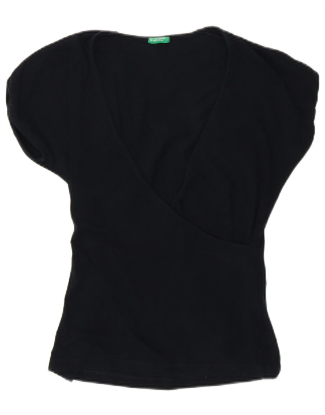 UNITED COLOURS OF BENETTON Dame bluse Top UK 8 Small Navy Blue Classic