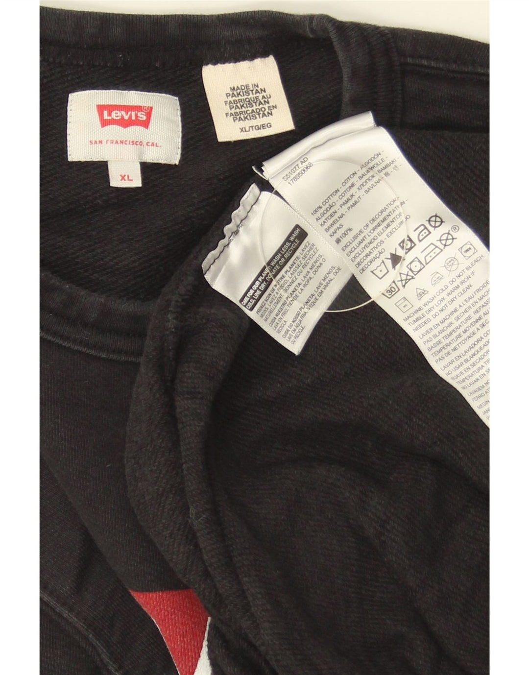 LEVI'S Grafisk sweatshirt til mænd XL sort bomuld
