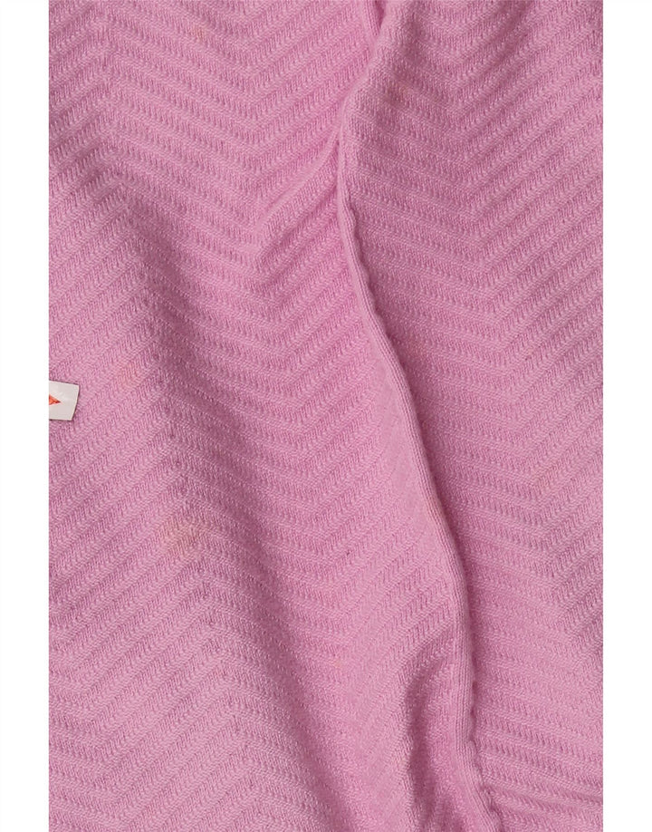 MARKS & SPENCER Womens Open Cardigan Sweater UK 10 Small Pink Chevron