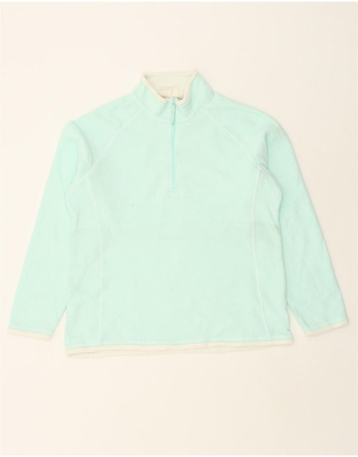 MOUNTAIN WAREHOUSE Womens Zip Neck Fleece Jumper UK 16 Large  Blue Vintage Mountain Warehouse and Second-Hand Mountain Warehouse from Messina Hembry 