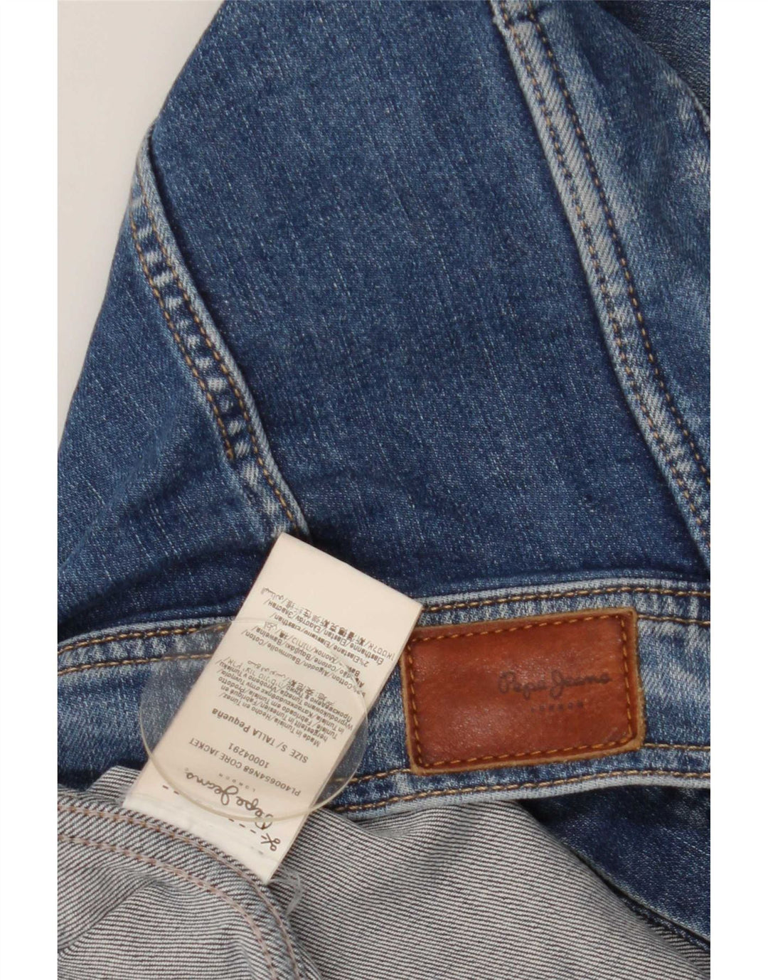 PEPE Jeans Dame Crop Denim Jacket UK 8 Small Blue Bomuld