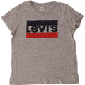 Levi's Grafisk T-shirt top til kvinder UK 14 Medium Grå Flecked