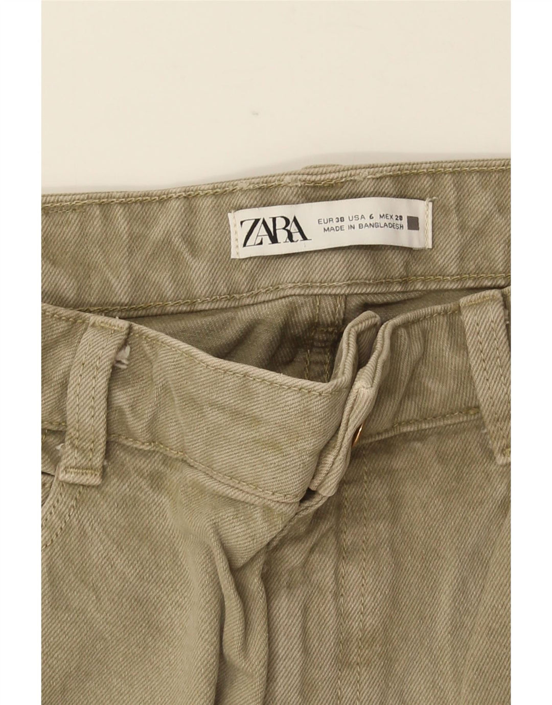 ZARA Tapered Jeans til kvinder EU 38 Small W28 L27 Khaki