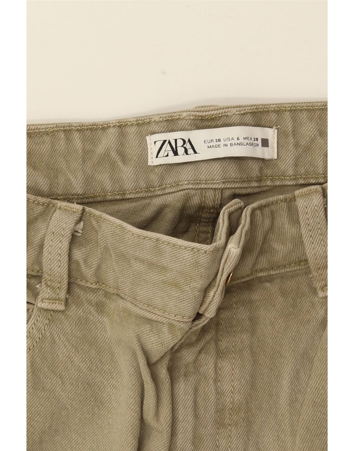 ZARA Tapered Jeans til kvinder EU 38 Small W28 L27 Khaki