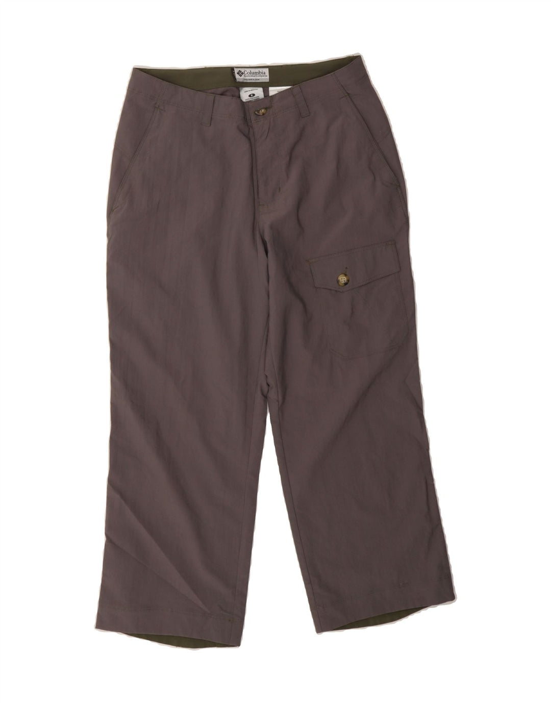 COLUMBIA Womens Straight Cropped Trousers US 6 Medium W29 L24 Grey Nylon Vintage Columbia and Second-Hand Columbia from Messina Hembry 