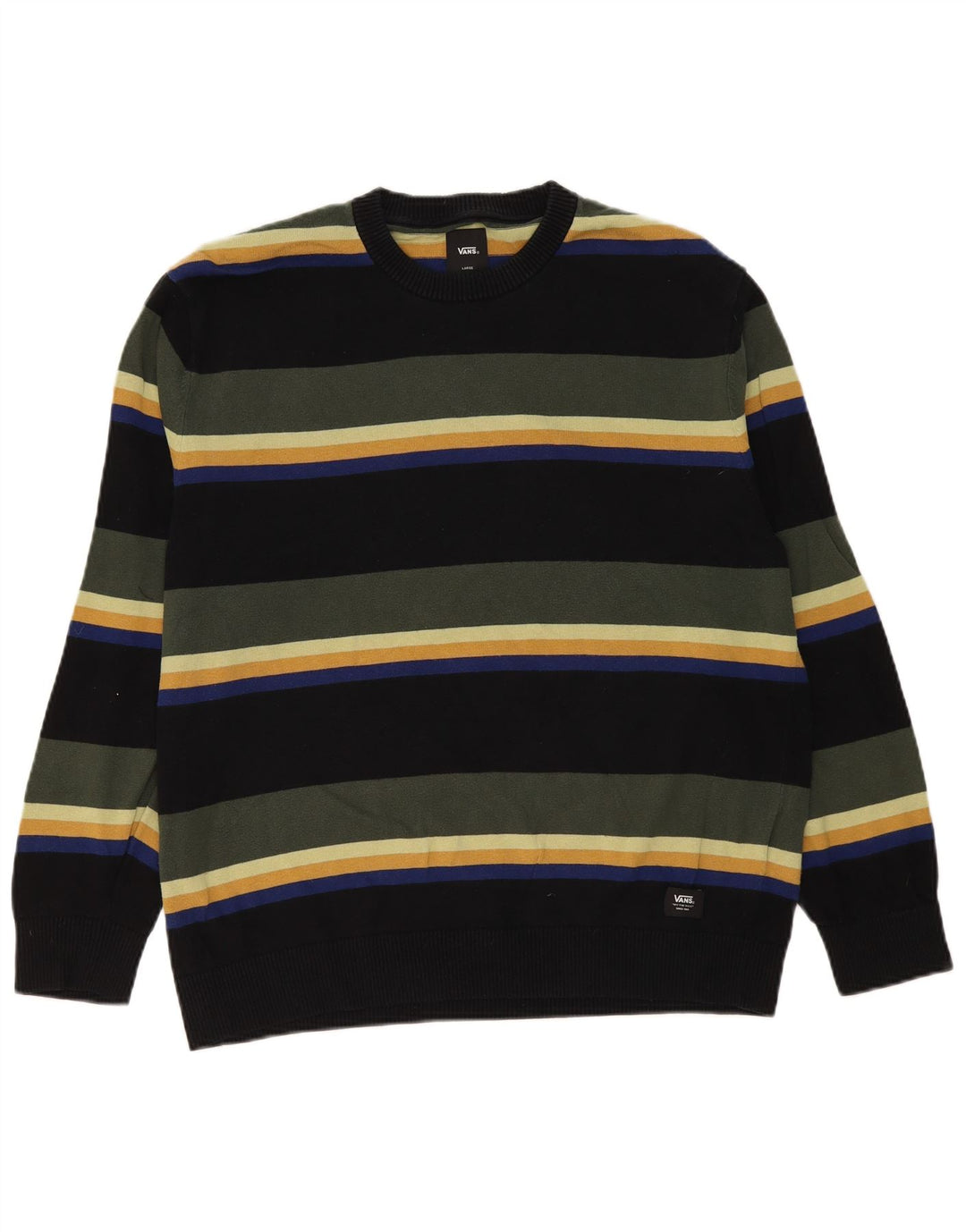 Vans Herre Crew Neck Jumper Sweater Stor flerfarvet stribet bomuld
