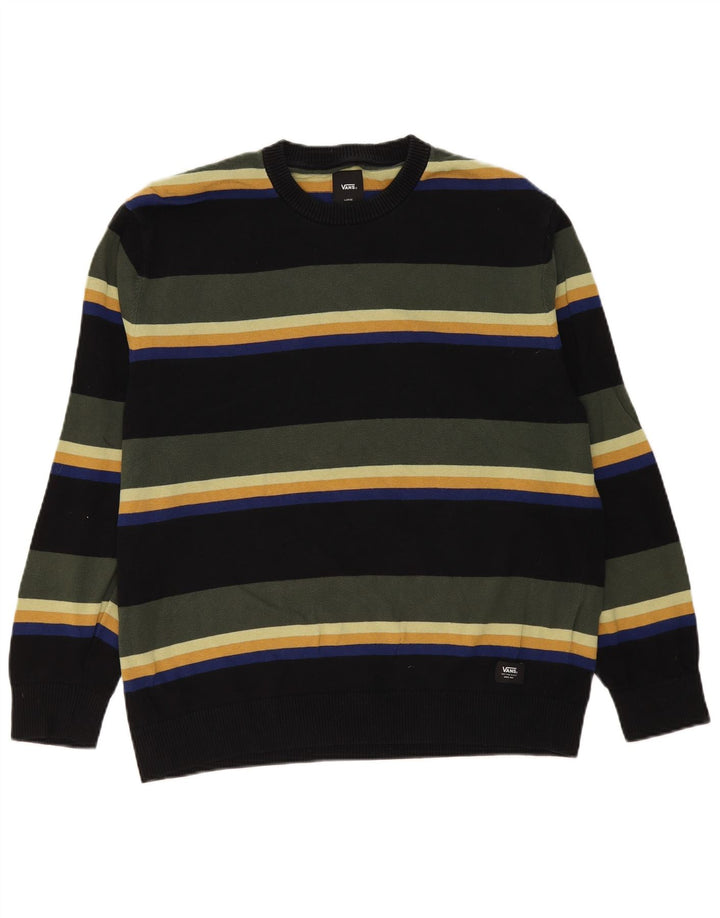 Vans Herre Crew Neck Jumper Sweater Stor flerfarvet stribet bomuld