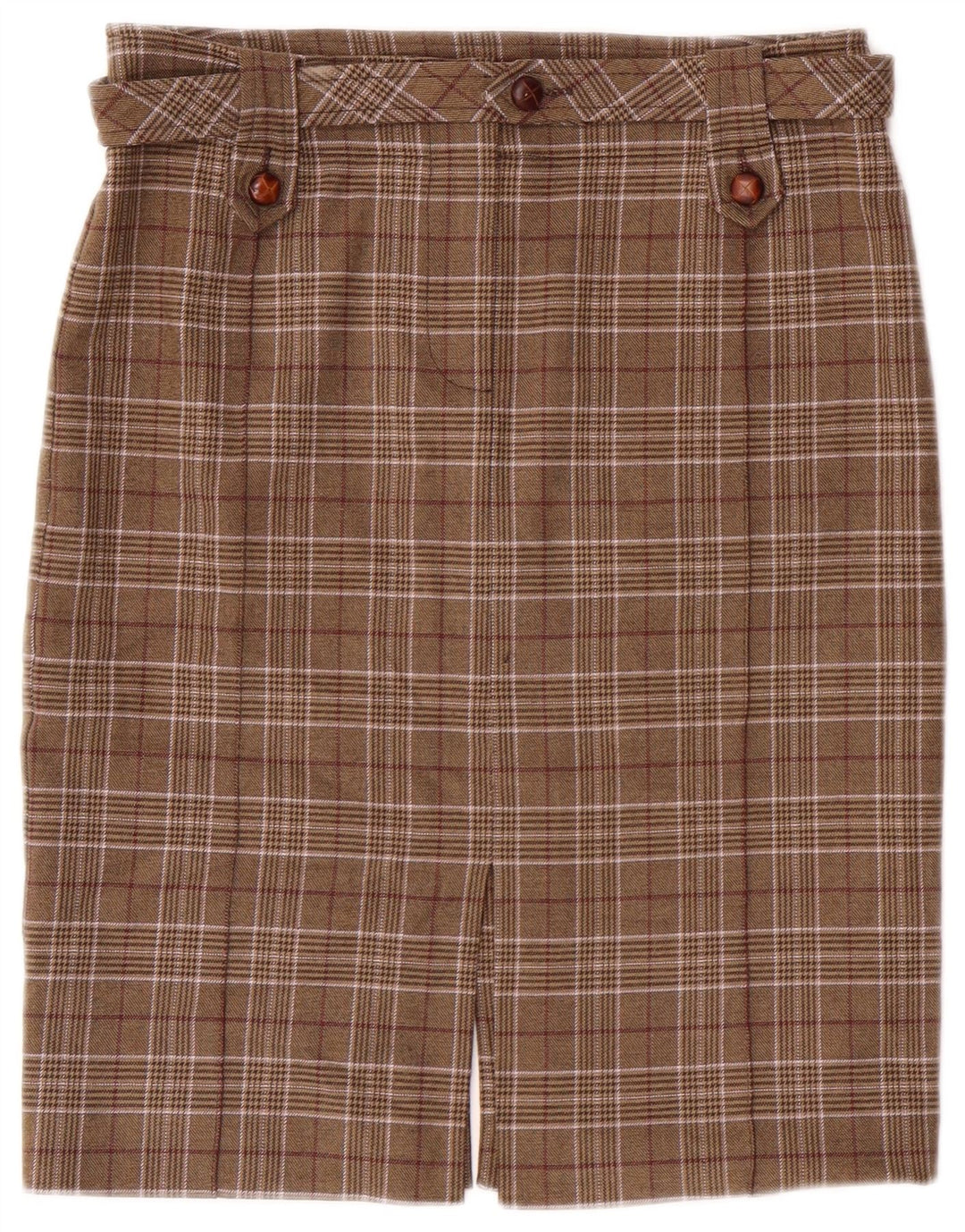 Max & Co. Dame Pencil Skirt IT 38 Small Brown Plaid Classic