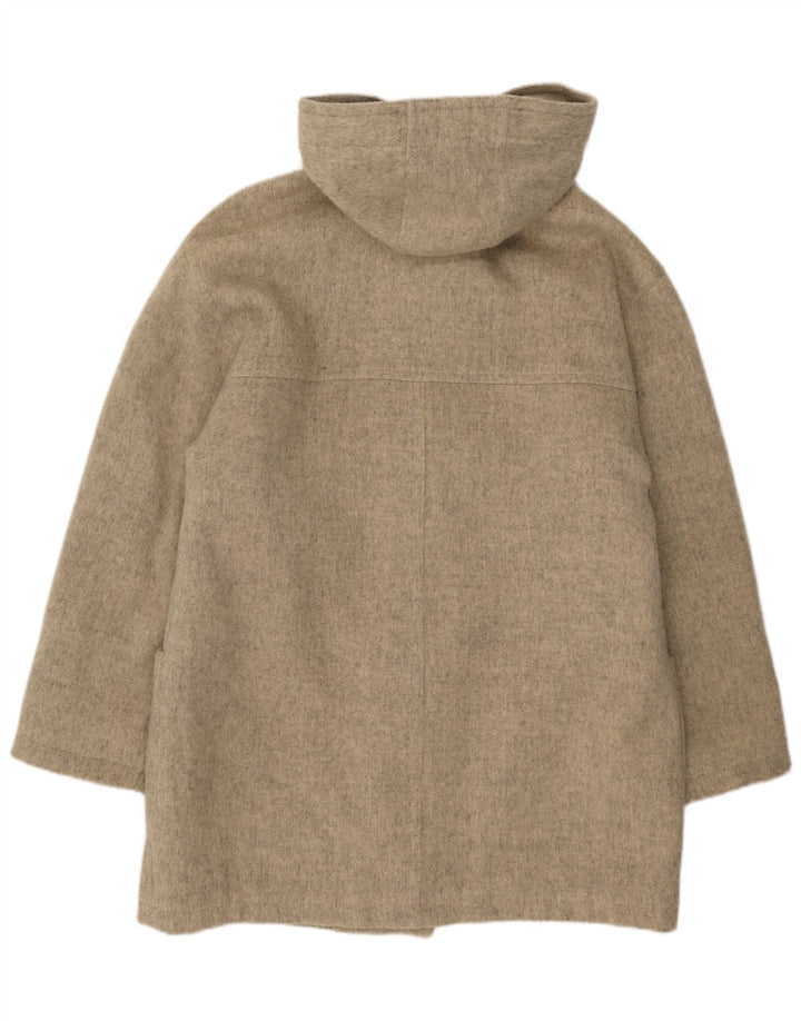 Reine Wolle Dame Hooded Duffel Coat IT 56 3XL Grå Uld